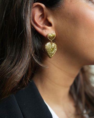 18 kt Gold Plated Sanctum Heart Earrings