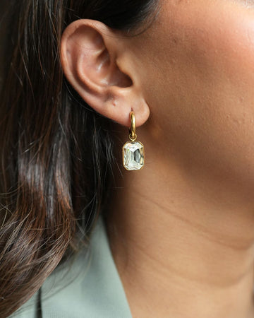 18 kt Gold Plated Emerald Fall Eardrops