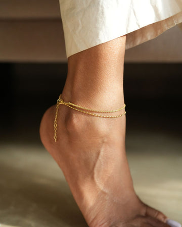 18 kt Gold Plated Minimal Cauliflower Chain Anklet