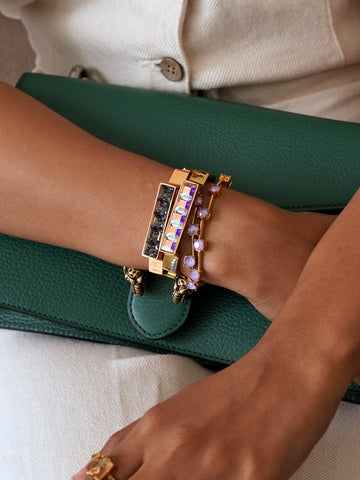 GOLDEN TAN : The bangle/kada style Swarovski bracelet.