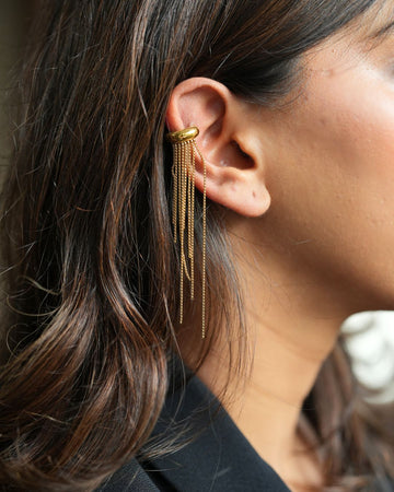 18kt gold plated Vara no-piercing ear cuff from Esme Crystals