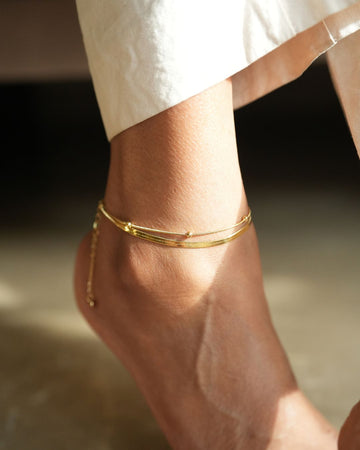 18kt gold plated anti-tarnish stainless steel anklet from Esme Crystals
