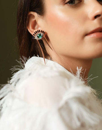 Evil eye crystal earstuds from Esme Crystals