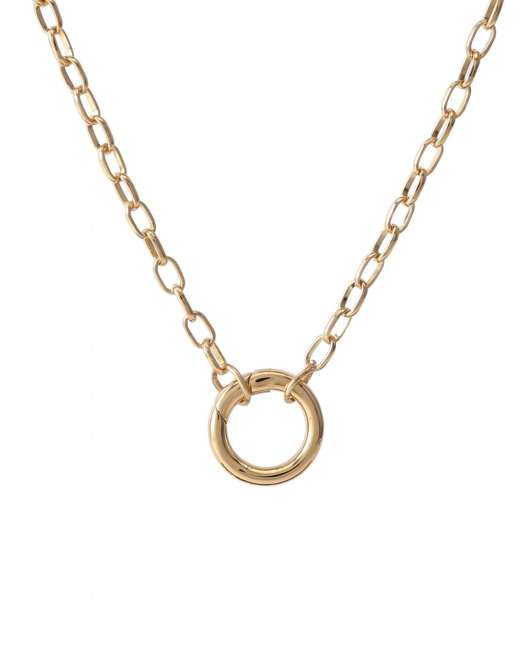 Cleo Oval Link Chain laid flat showing the sleek oval-link design