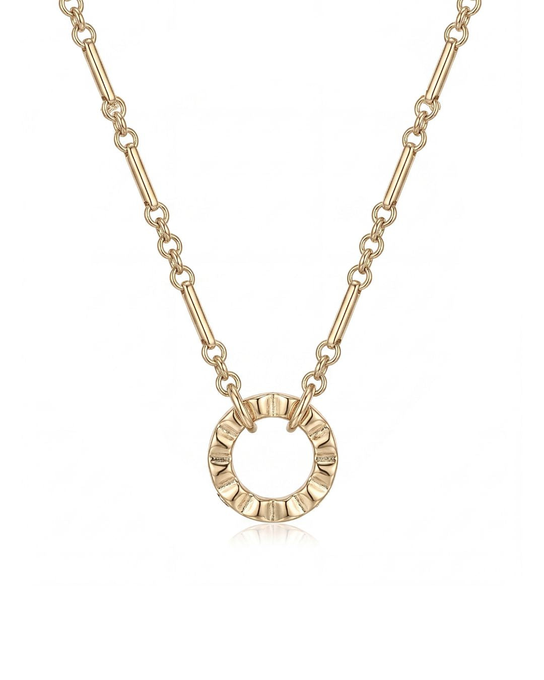Arco Paperclip Chain laid flat showing the mixed paperclip and round-link design