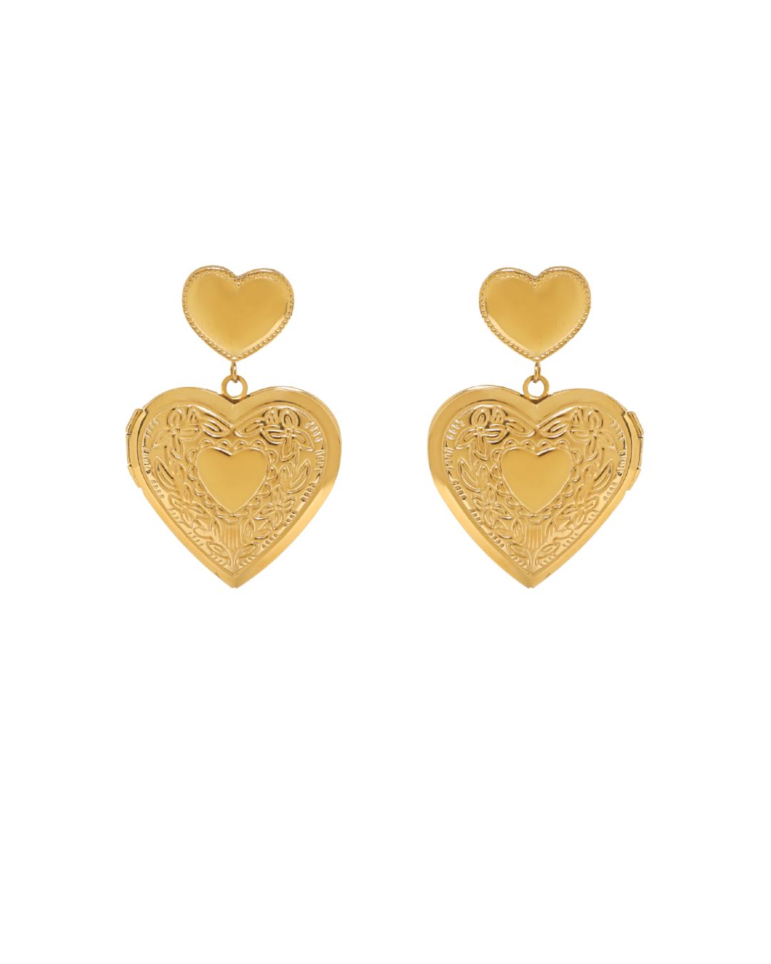 18 kt Gold Plated Sanctum Heart Earrings