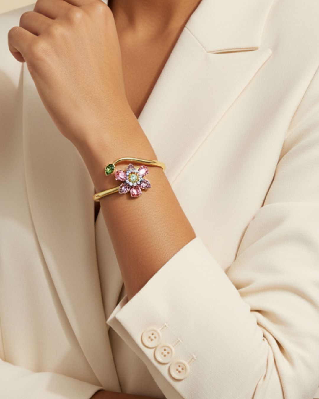 Bloom Arc Cuff Bracelet