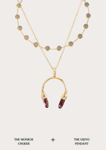 The Monroe choker & Ukiyo pendant set