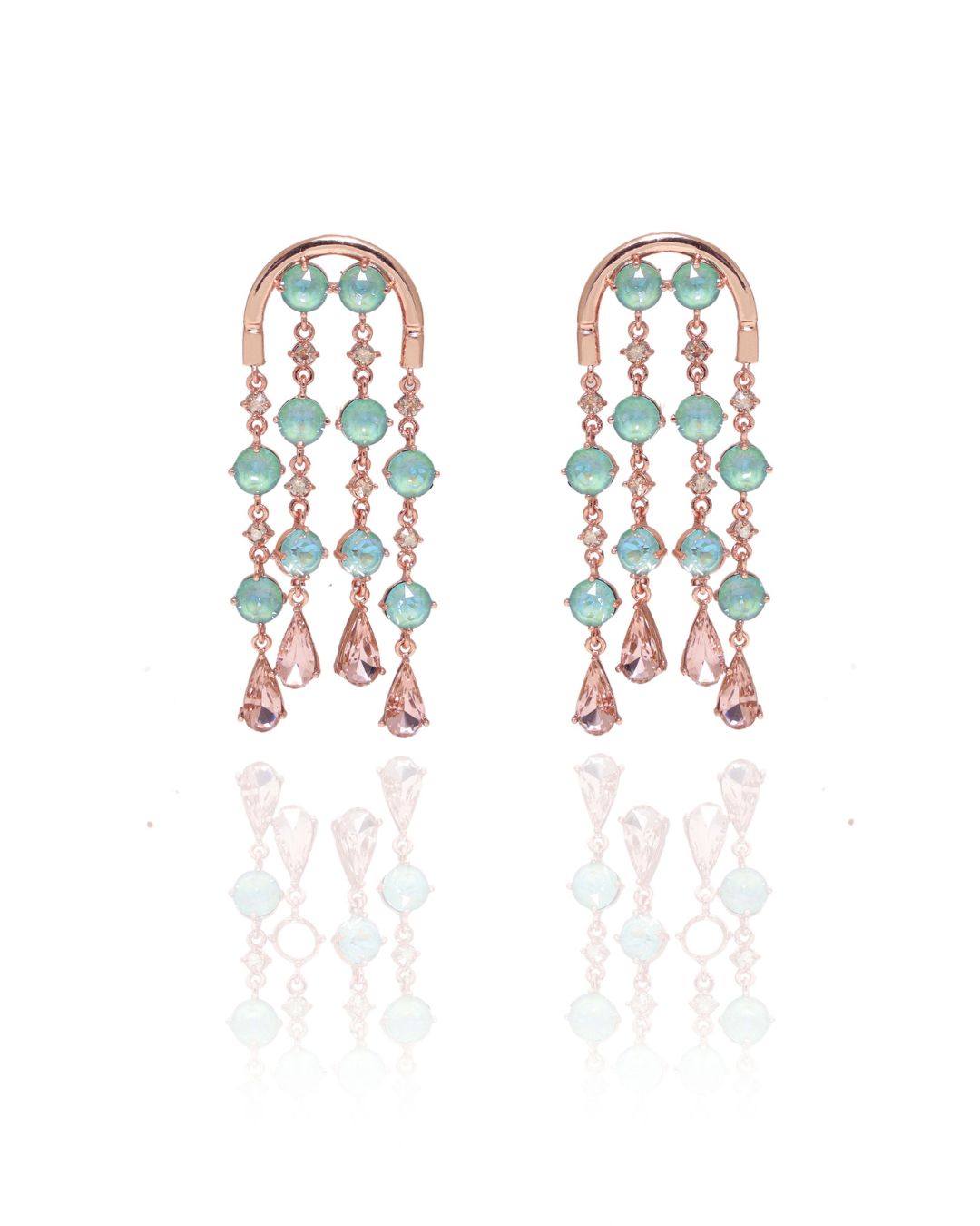 Watermelon Sugar Earrings worn on the ear, front view