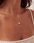 Ciel Pendant styled with a simple neckline