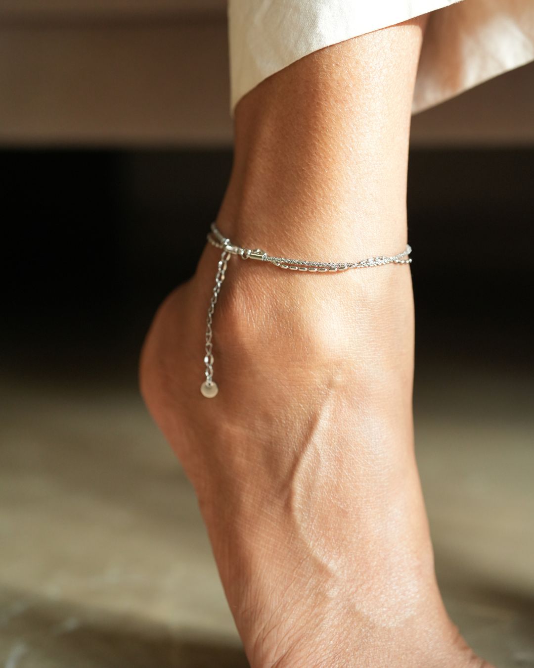18 kt Gold Plated Minimal Cauliflower Chain Anklet
