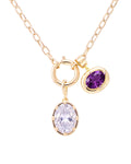 Cleo Oval Link Chain worn around the neck as a minimal layering necklace