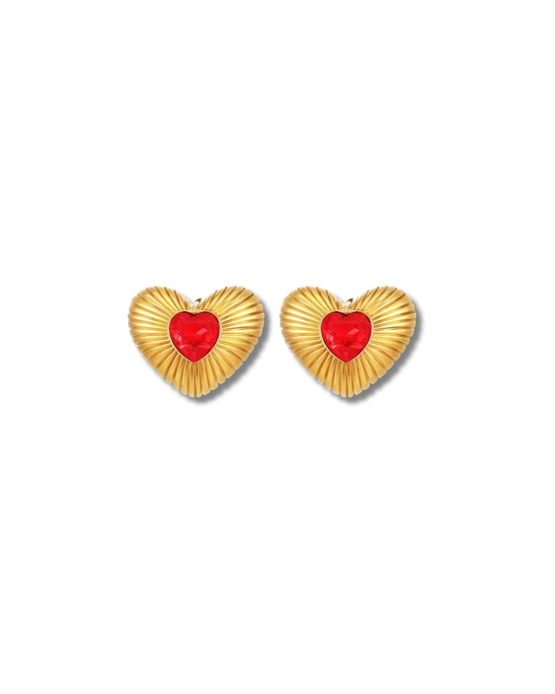 Scarlet Beam Heart Studs