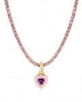 Cherie Pendant side angle showing the glossy enamel heart