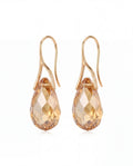 Vesper Drop Earrings close-up of the faceted teardrop crystal