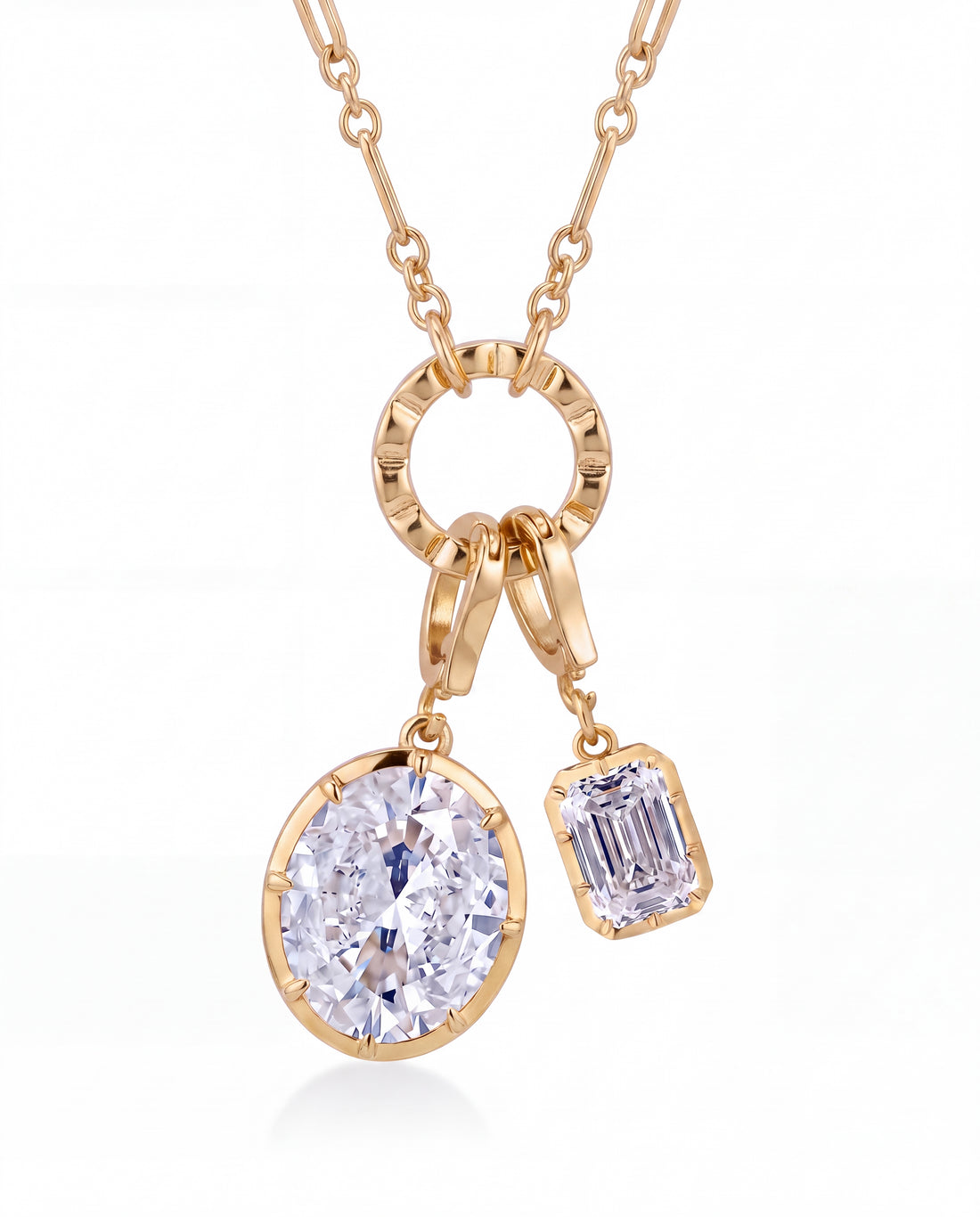Facet Clip-On Pendant Charm in round crystal shape with clip-on fastening