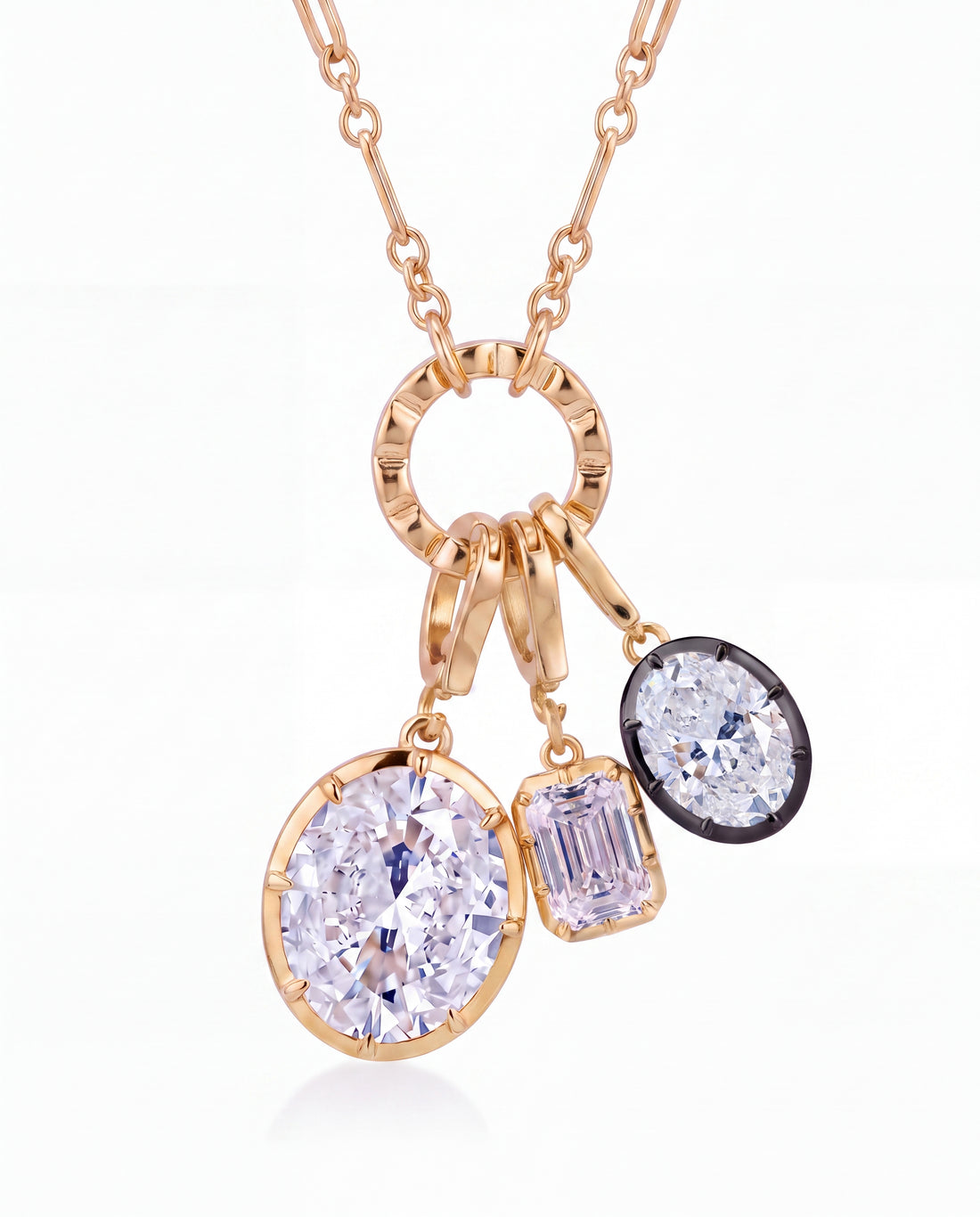 Facet Clip-On Pendant Charm in round crystal shape with clip-on fastening
