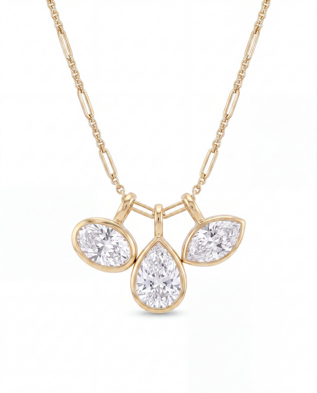Eclat Bezel Pendant in round crystal cut with a polished bezel frame