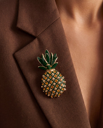 Pineapple Brooch - Golden Tropic