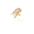 DANCING PEACOCK: The Swarovski baguette studded dancing ring