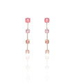 PINK-CORAL-LONG EARRINGS- HANGING EARRINGS-SWAROVSKI EARRING- SIMPLE EARRINGS - DESIGNER EARRINGS- COLORED EARRINGS - SWAROVSKI JEWELLERY- PINK EARRINGS- ZIP EARRING