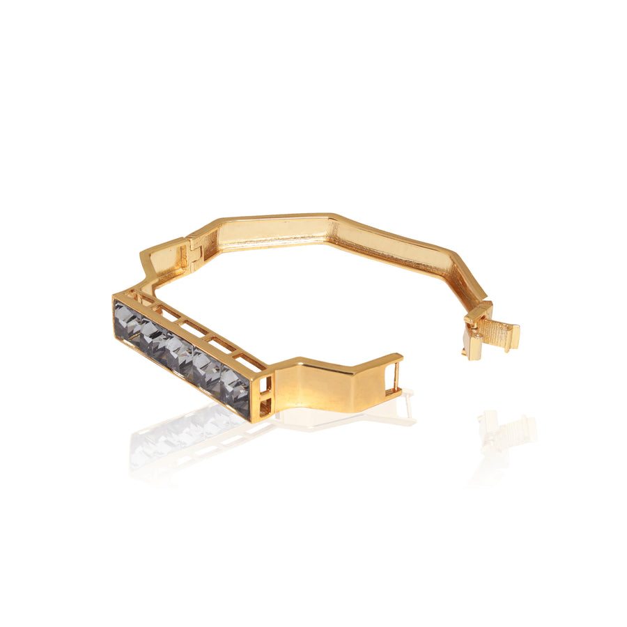 GOLDEN TAN : The bangle/kada style Swarovski bracelet.