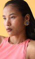 SETTING SUN: Round, mystical and grand Swarovski ear studs
